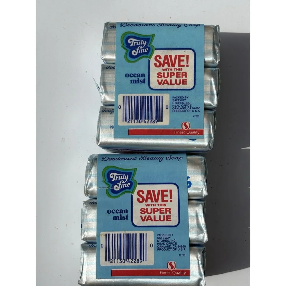 VINTAGE Beauty BAR SOAP Deodorant Soap  Lot‎ Of 6 NEW NOS Truly Fine Ocean Mist